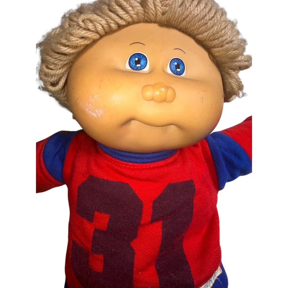 Vintage 1984 Cabbage Patch Kids Boy‎ Doll Coleco Blonde Hair Blue Eyes sports